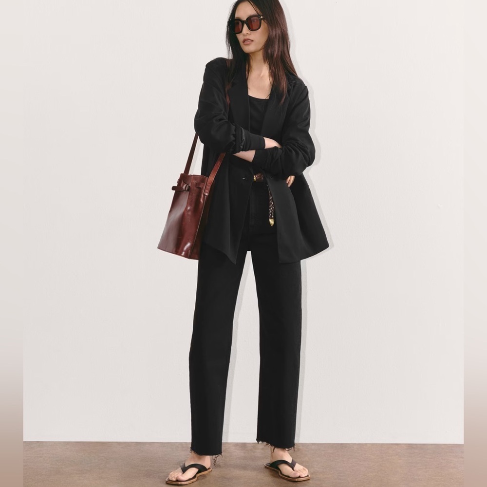 Everlane The Way High Straight Jean in Black NWT